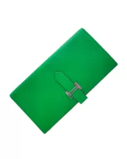 Jane H Wallet Cowhide Leather Green