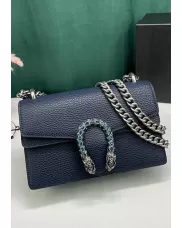 Jess Small Leather Shoulder Bag Blue