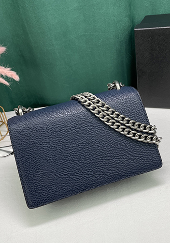 Jess Small Leather Shoulder Bag Blue