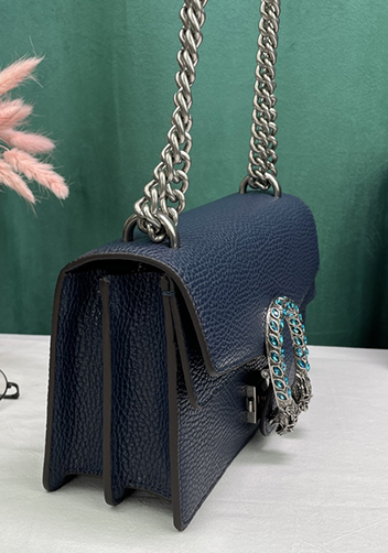 Jess Small Leather Shoulder Bag Blue