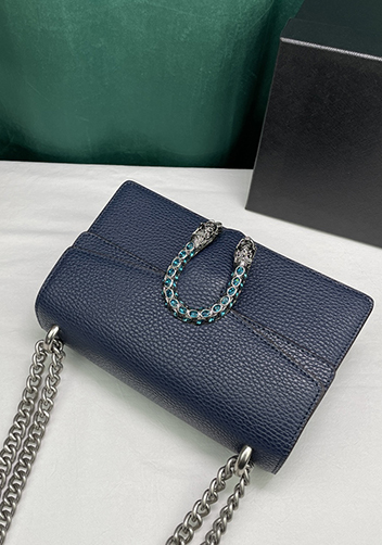 Jess Small Leather Shoulder Bag Blue