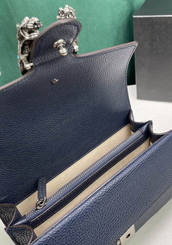 Jess Small Leather Shoulder Bag Blue