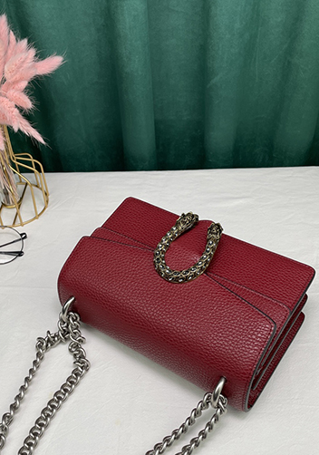 Jess Small Leather Shoulder Bag Burgundy
