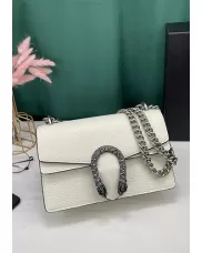 Jess Small Leather Shoulder Bag White