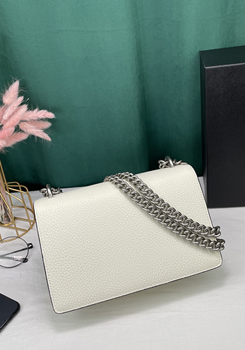 Jess Small Leather Shoulder Bag White