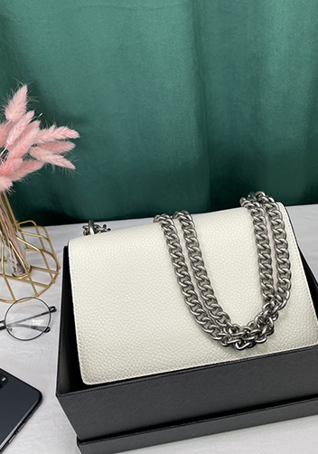 Jess Small Leather Shoulder Bag White