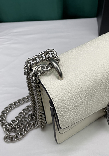 Jess Small Leather Shoulder Bag White