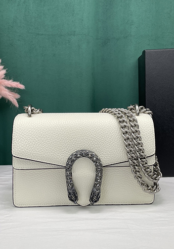 Jess Small Leather Shoulder Bag White
