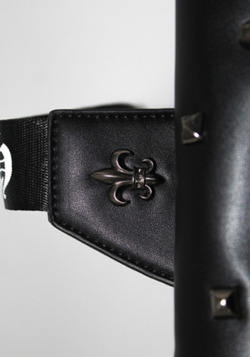 Aurora Medieval Gothic Faux Leather Saddle Bag Black