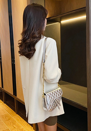 Aurora Shining Leather Saddle Bag Silver