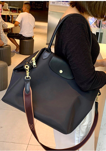 Rachele Nylon Large Bag Black