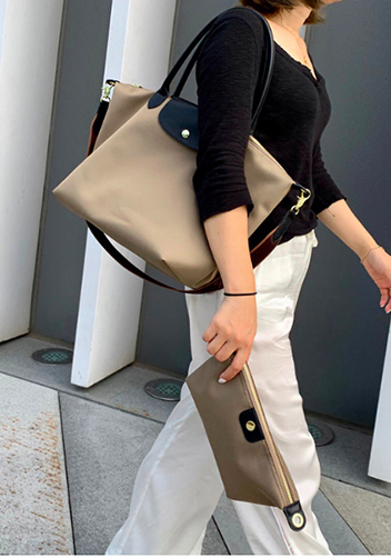 Rachele Nylon Large Bag Khaki