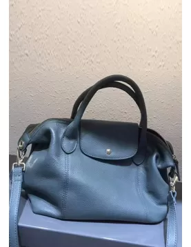 Rachele Leather Medium Bag Blue Grey
