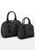 Louisa Flower Vegan Leather Shell Bag Black