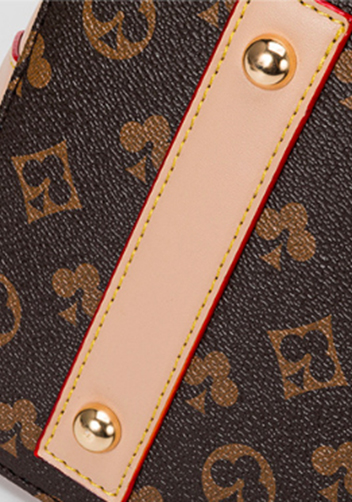 Louisa Flower Vegan Leather Shell Bag Brown