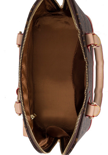 Louisa Flower Vegan Leather Shell Bag Brown