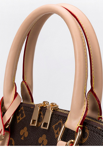 Louisa Flower Vegan Leather Shell Bag Brown