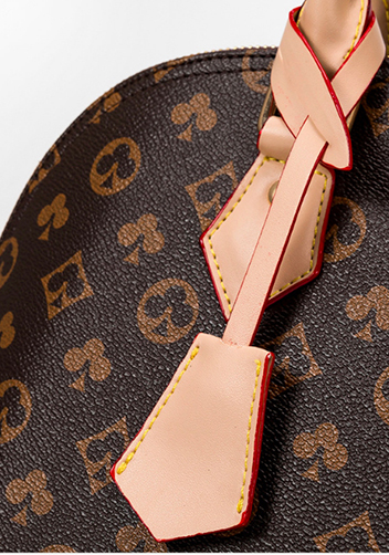 Louisa Flower Vegan Leather Shell Bag Brown