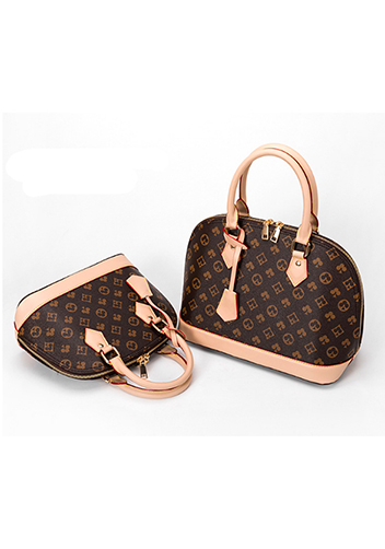 Louisa Flower Vegan Leather Shell Bag Brown
