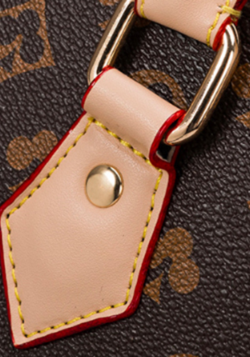 Louisa Flower Vegan Leather Shell Bag Brown