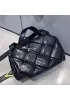 Mia Padded Leather Top Handle Bag Black