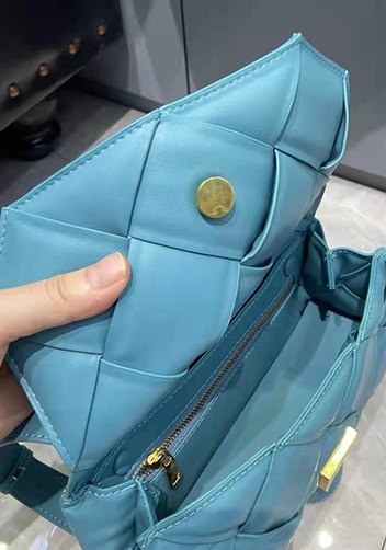 Mia Padded Leather Top Handle Bag Blue