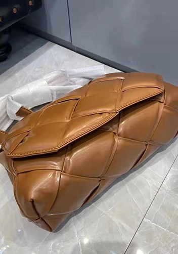 Mia Padded Leather Top Handle Bag Camel