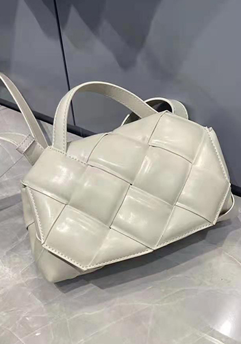 Mia Padded Leather Top Handle Bag Cream