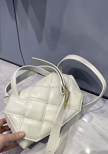Mia Padded Leather Top Handle Bag Cream