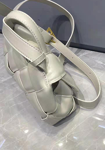 Mia Padded Leather Top Handle Bag Cream