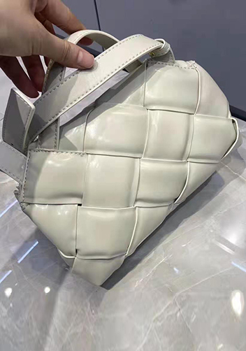Mia Padded Leather Top Handle Bag Cream