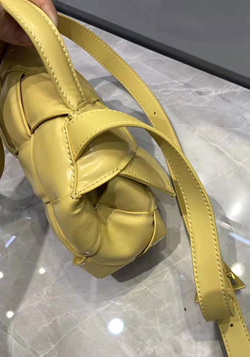 Mia Padded Leather Top Handle Bag Yellow