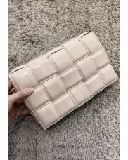 Mia Plaid Square Leather Medium Shoulder Bag Pink