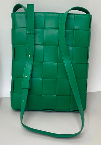 Mia Leather Messenger Shoulder Bag Green
