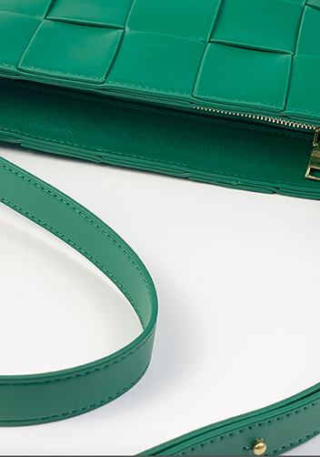 Mia Leather Messenger Shoulder Bag Green