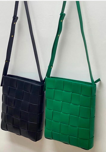 Mia Leather Messenger Shoulder Bag Green