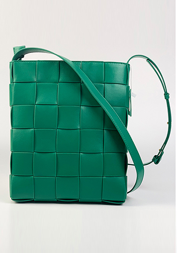 Mia Leather Messenger Shoulder Bag Green