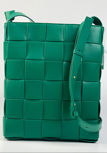 Mia Leather Messenger Shoulder Bag Green