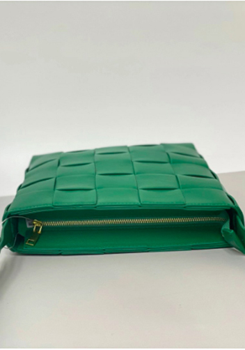 Mia Leather Messenger Shoulder Bag Green