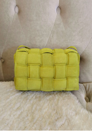 Mia Leather Medium Shoulder Suede Bag Yellow
