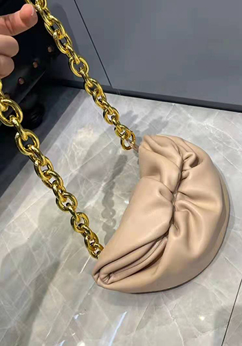 Dina Leather Chain Belt Bag Beige