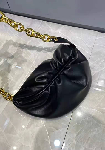 Dina Leather Chain Belt Bag Black