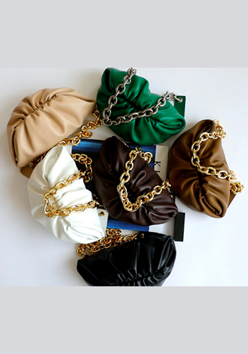 Dina Leather Chain Belt Bag Camel