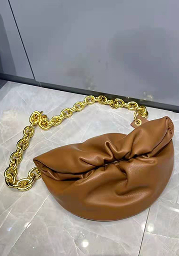 Dina Leather Chain Belt Bag Camel