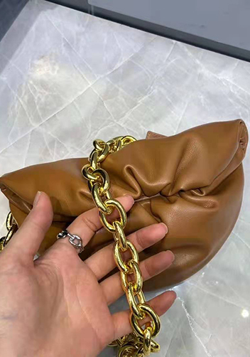 Dina Leather Chain Belt Bag Camel