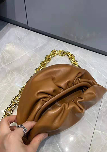Dina Leather Chain Belt Bag Camel