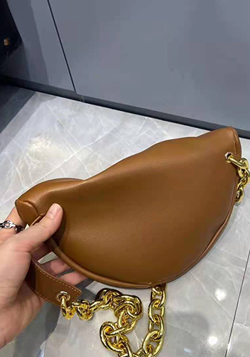 Dina Leather Chain Belt Bag Camel