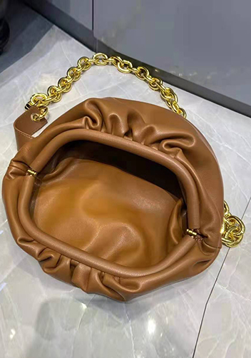 Dina Leather Chain Belt Bag Camel