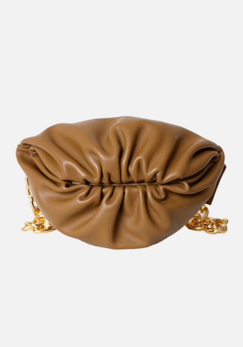 Dina Leather Chain Belt Bag Camel