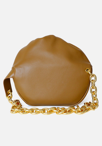 Dina Leather Chain Belt Bag Camel